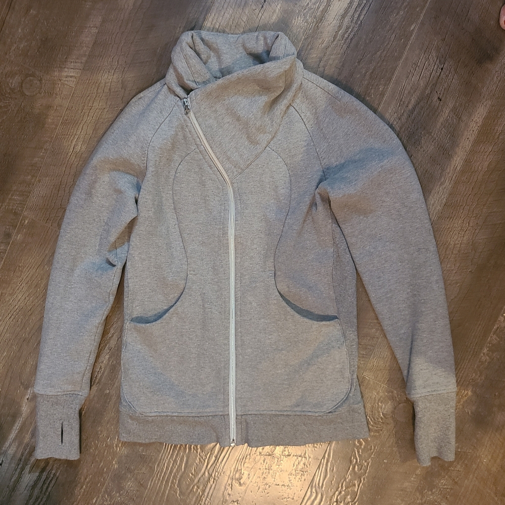 Lululemon Asymmetrical Scuba Full Zip Jacket Athletic Gray - Picture 8 of 9